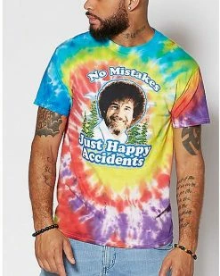 New ❤️ Happy Accidents Tie Dye Bob Ross T 👕 Shirt 🛒