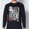 Cheap 🔔 Chill Bitch Floral Long Sleeve T 👕 Shirt 🤩