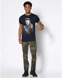 Best Sale 😉 Middle Finger Michael Myers T 👕 Shirt - 💀 Halloween 😉 -EASY Come EASY GO-shop 03383700 c