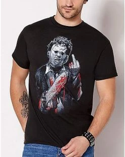 Brand new 💯 Black Leatherface T 👚 Shirt - The Texas Chainsaw Massacre 🌟