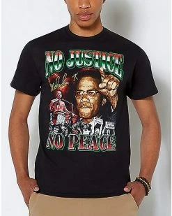 Discount ❤️ No Justice No Peace Malcolm X T 👚 Shirt 👍