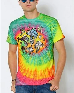 New 🔥 Tie Dye Floating Mushrooms T 👕 Shirt 🎉 -EASY Come EASY GO-shop 03742061 c
