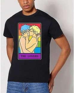Cheap ❤️ Rainbow Pride The Lovers Tarot Card T 👕 Shirt 🛒