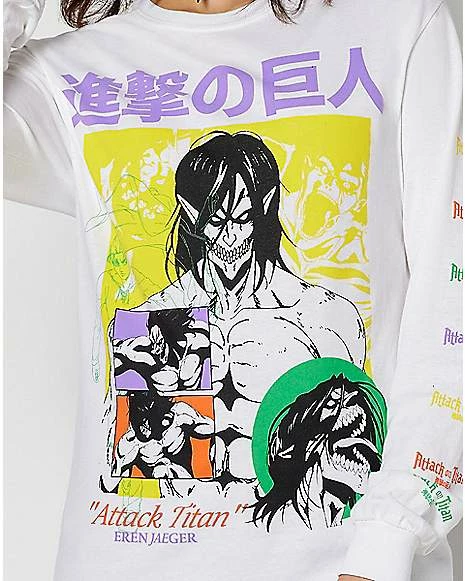 Hot Sale 🔔 Eren Jaeger Collage Long Sleeve T 👚 Shirt - Attack on Titan 💯 4 Hot Sale 🔔 Eren Jaeger Collage Long Sleeve T 👚 Shirt - Attack on Titan 💯 - Image 2