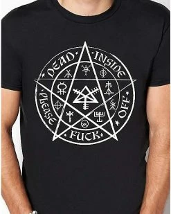 Deals 🌟 Dead Inside Pentagram T 👕 Shirt 😀 -EASY Come EASY GO-shop 03865045 b
