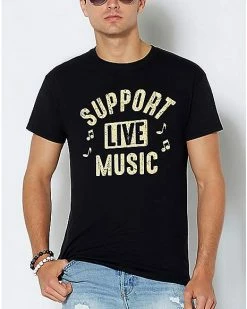 Outlet ✨ Support Live Music T 👚 Shirt ✔️
