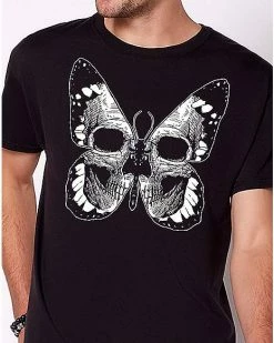 Outlet 🥰 Butterfly Skull T 👚 Shirt 😉 -EASY Come EASY GO-shop 03915071 B