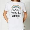Coupon 🎉 Life Is Crap Kitty T 👕 Shirt 😉 -EASY Come EASY GO-shop 03921426 a