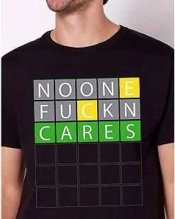 Cheap 🌟 No One Fuckn Cares Wordle T 👕 Shirt ❤️ -EASY Come EASY GO-shop 03923943 b