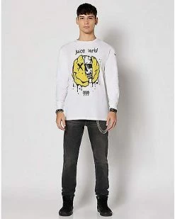 Best Sale 🌟 Long Sleeve Skull Smiley Face Juice WRLD T 👚 Shirt 🔥 -EASY Come EASY GO-shop 03997319 c