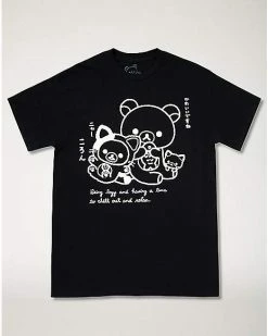 Deals 💯 Black and White Lazy Rilakkuma T 👕 Shirt 😀