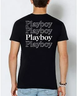 Promo ⭐ Playboy Bunny Stacked Logo T 👚 Shirt 👍 -EASY Come EASY GO-shop 04136636 d