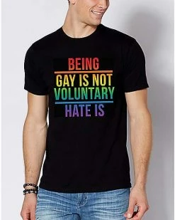 Budget 🧨 Being Gay Is Not Voluntary Hate Is Pride T 👕 Shirt ⭐