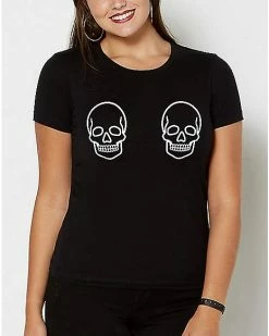 Best Sale 👏 Black Skull Boobs T 👚 Shirt 💯