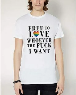Best Sale 👏 Free To Love Whoever I Want Pride T 👕 Shirt 🎉