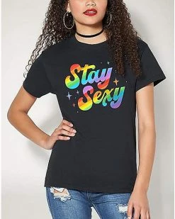 Budget 😉 Rainbow Stay Sexy Pride T 👚 Shirt 😍 -EASY Come EASY GO-shop 07621253 e