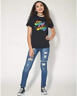 Budget 😉 Rainbow Stay Sexy Pride T 👚 Shirt 😍 -EASY Come EASY GO-shop 07621253 f