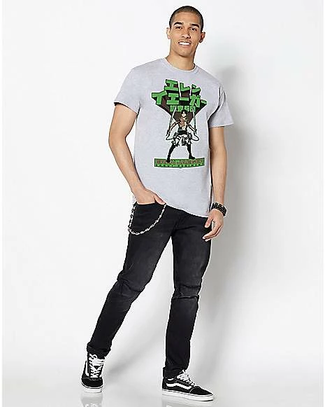 New โค๏ธ Eren Jaeger Kanji T ๐ Shirt - Attack on Titan ๐ 5 New โค๏ธ Eren Jaeger Kanji T ๐ Shirt - Attack on Titan ๐ - Image 3