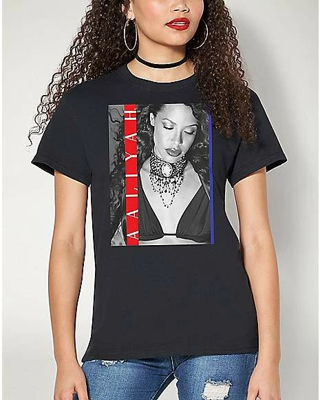 Best Pirce ๐ Aaliyah Red Stripe T ๐ Shirt ๐ 3 Best Pirce ๐ Aaliyah Red Stripe T ๐ Shirt ๐