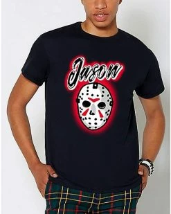 Promo 😉 Airbrush Jason Voorhees Mask T 👕 Shirt - Friday the 13th ⭐