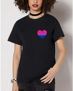 New 🌟 Bisexual Pride Heart T 👕 Shirt ✔️