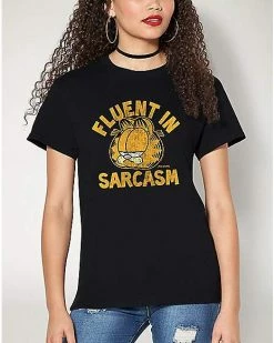 Wholesale 😍 Garfield Fluent in Sarcasm T 👕 Shirt 😉 -EASY Come EASY GO-shop 07691173 e