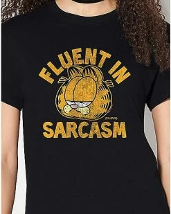 Wholesale 😍 Garfield Fluent in Sarcasm T 👕 Shirt 😉 -EASY Come EASY GO-shop 07691173 f