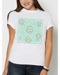 Cheap ✨ Peace & Positivity Smiley T 👚 Shirt 🌟 -EASY Come EASY GO-shop 07692890 e