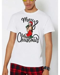 Deals ✨ Merry 🎄 Christmas Pin Up T 👚 Shirt 🌟