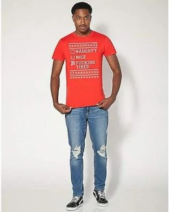 Deals ❤️ Naughty Nice Tired T 👚 Shirt 🥰 -EASY Come EASY GO-shop 07699796 c