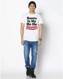Brand new 🛒 Santa Is My Ho Ho Homie T 👕 Shirt 👏 -EASY Come EASY GO-shop 07699853 c